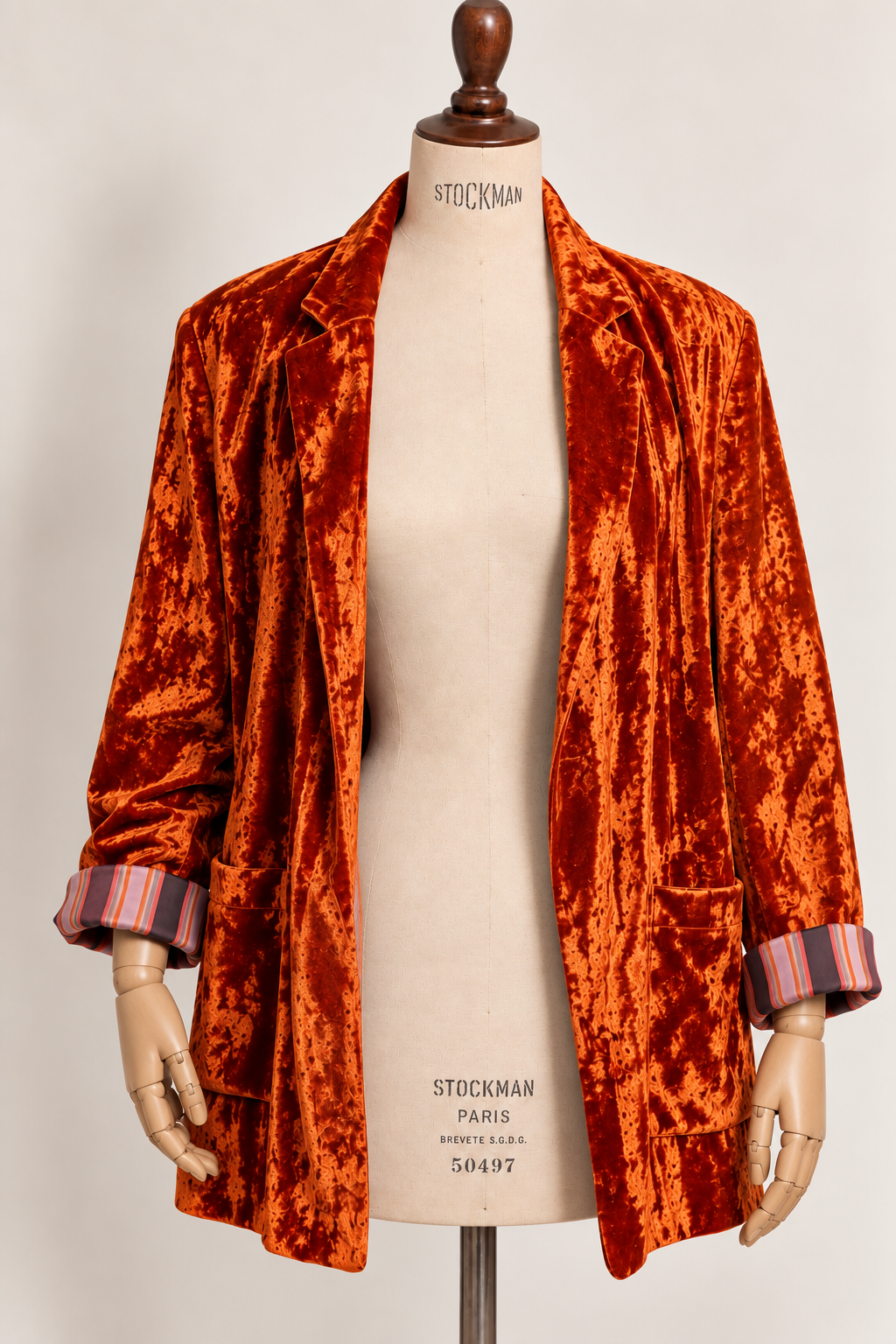 CHAQUETA TERCIOPELO DE SEDA NARANJA