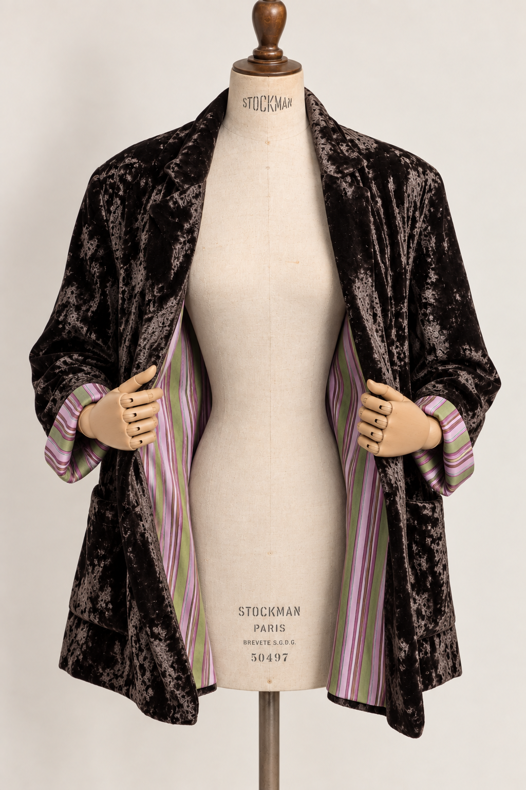 CHAQUETA TERCIOPELO DE SEDA CHOCOLATE