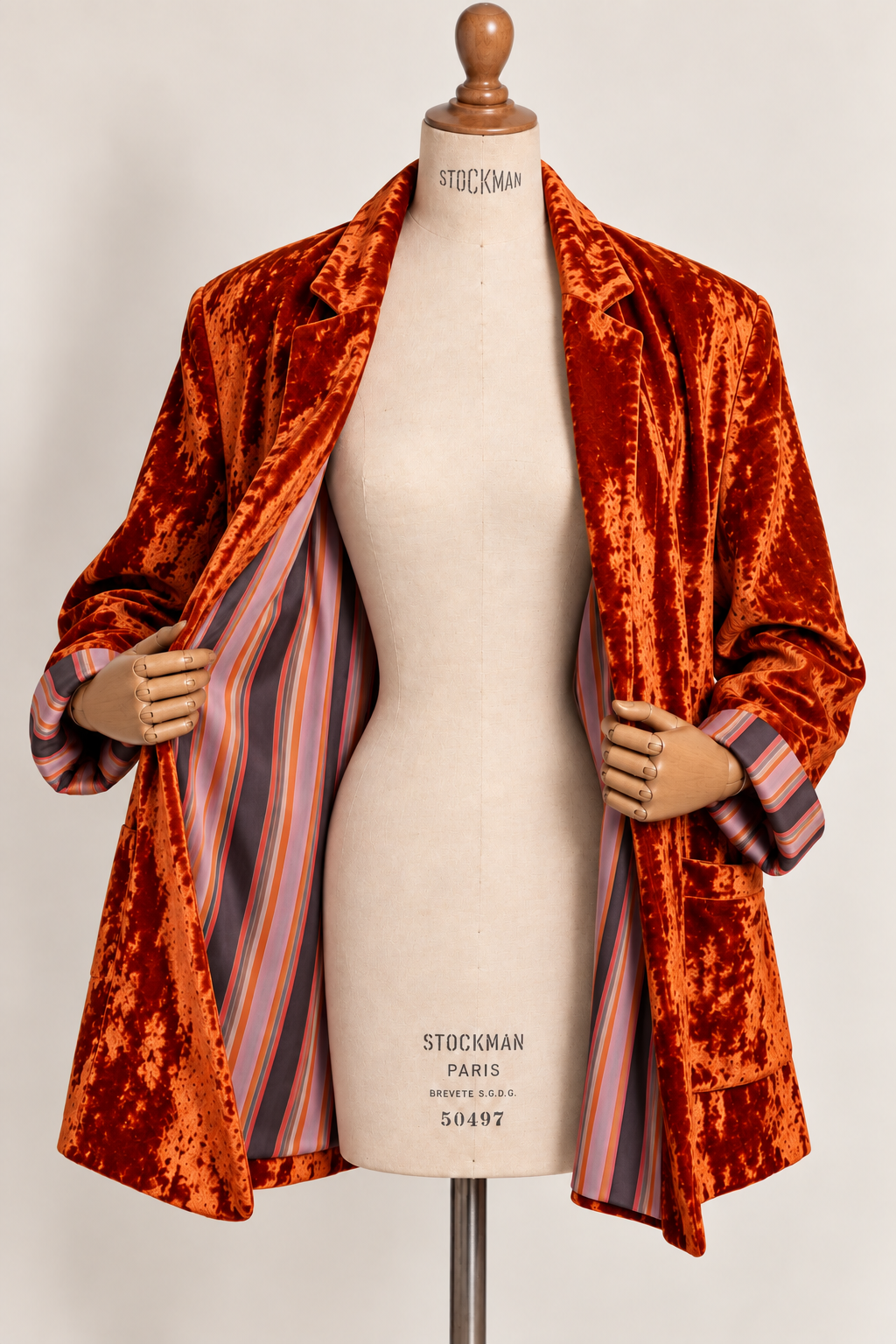 CHAQUETA TERCIOPELO DE SEDA NARANJA