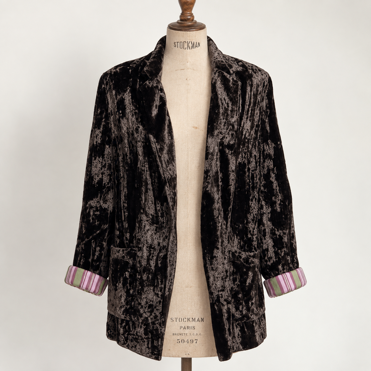 CHAQUETA TERCIOPELO DE SEDA CHOCOLATE