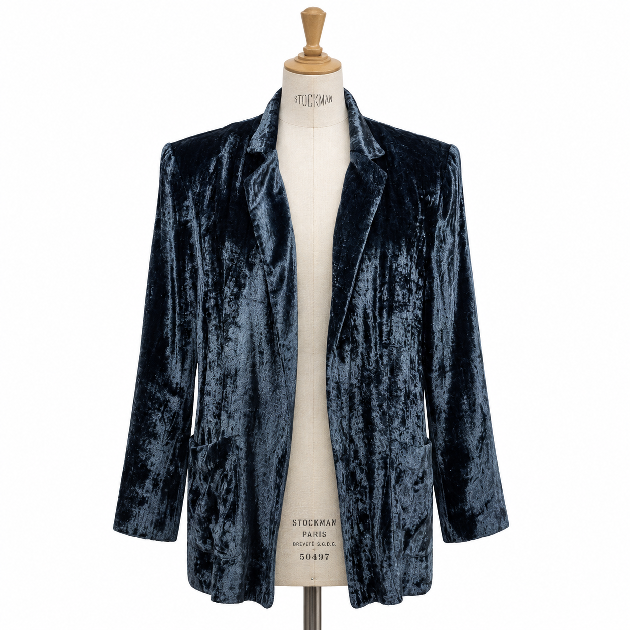 CHAQUETA TERCIOPELO DE SEDA AZUL