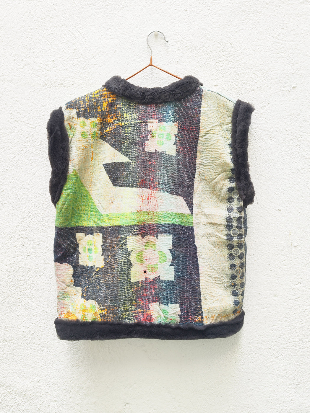 CHALECO VINTAGE KANTHA FORRADO DE PELO 1-2-3-4-5-6-7-8-9