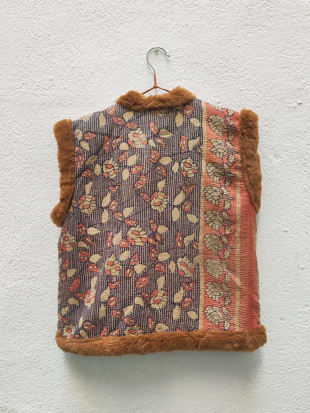 CHALECO VINTAGE KANTHA FORRADO DE PELO 1-2-3-4-5-6-7-8-9