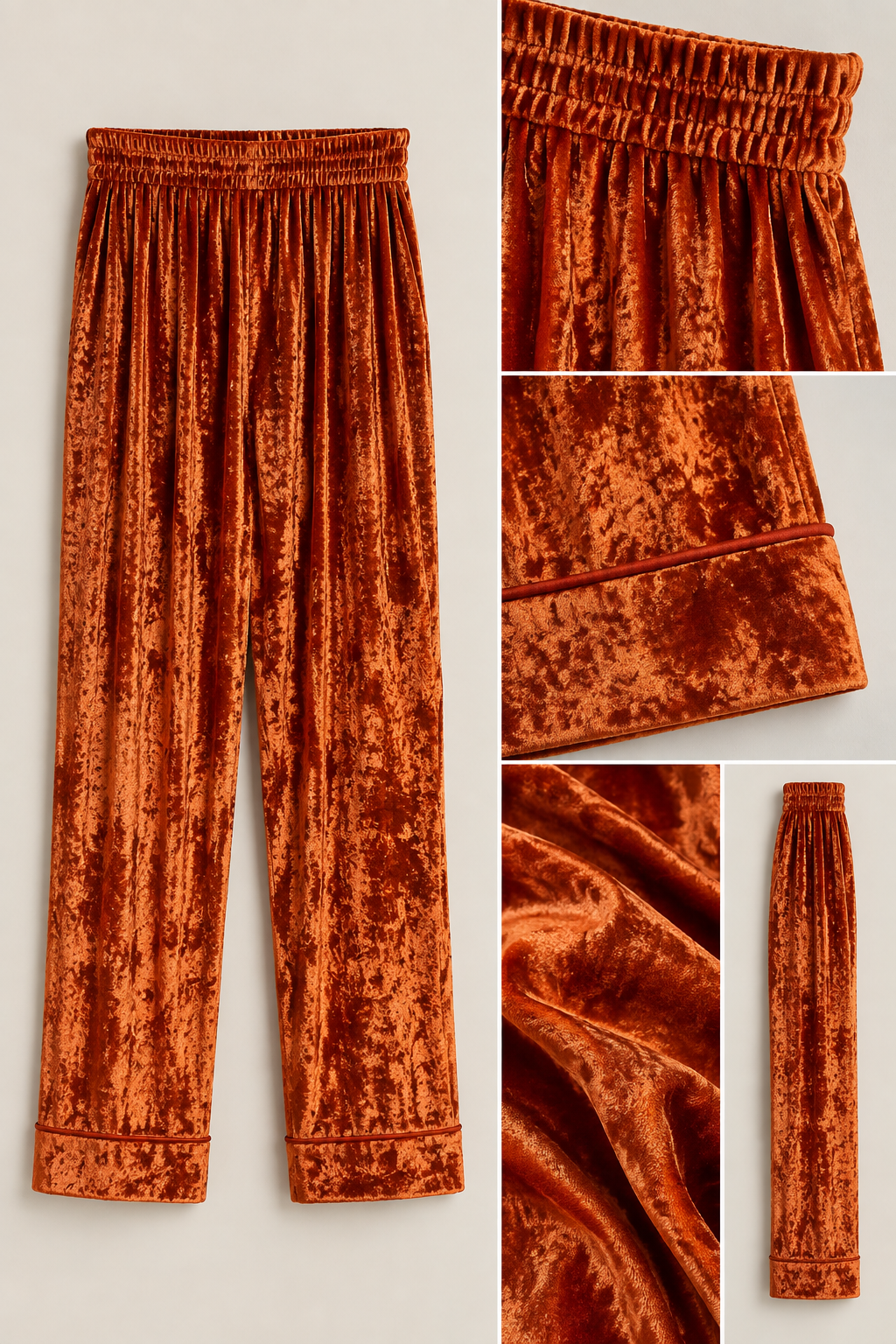 PANTALÓN TERCIOPELO DE SEDA NARANJA