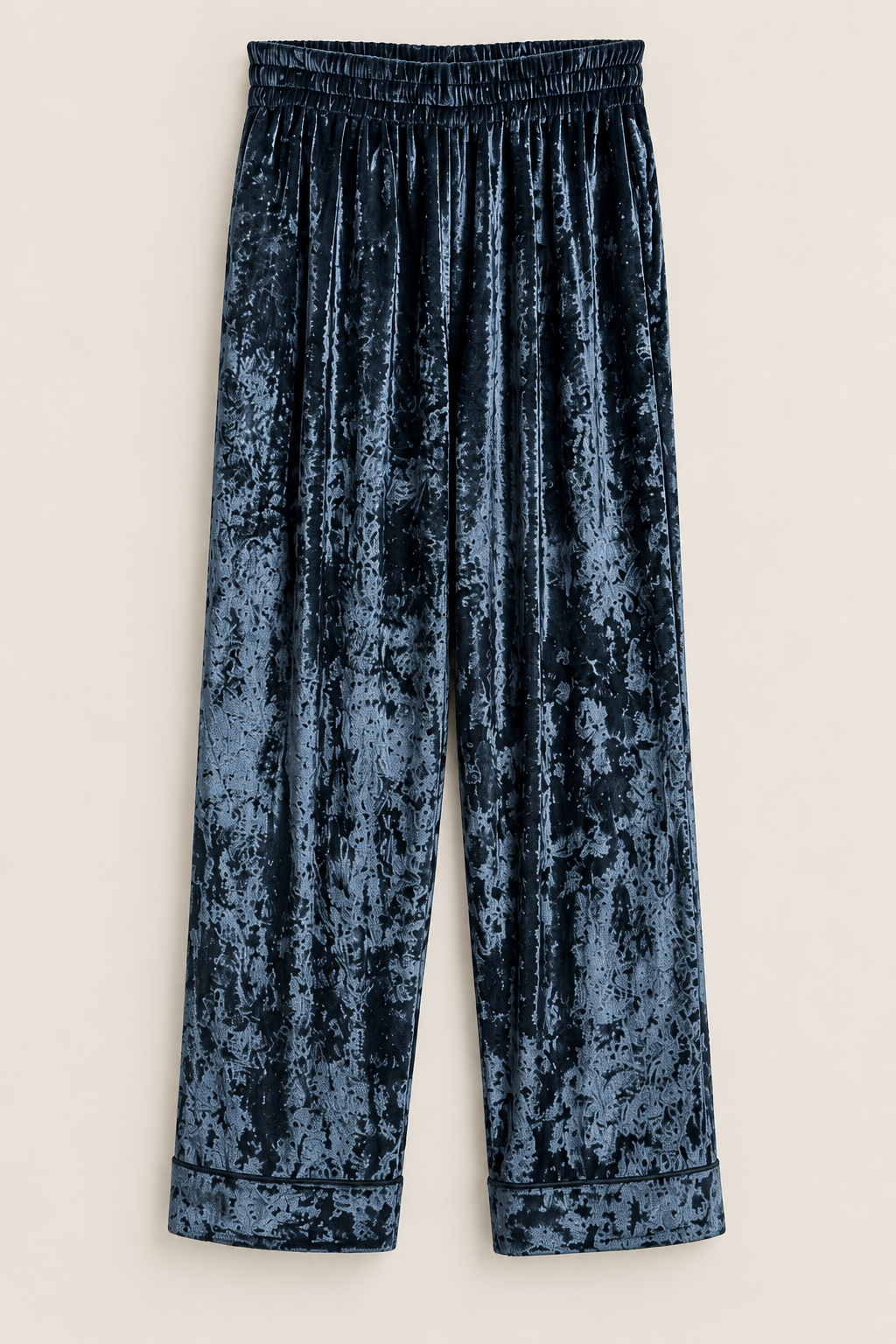 PANTALÓN TERCIOPELO DE SEDA AZUL