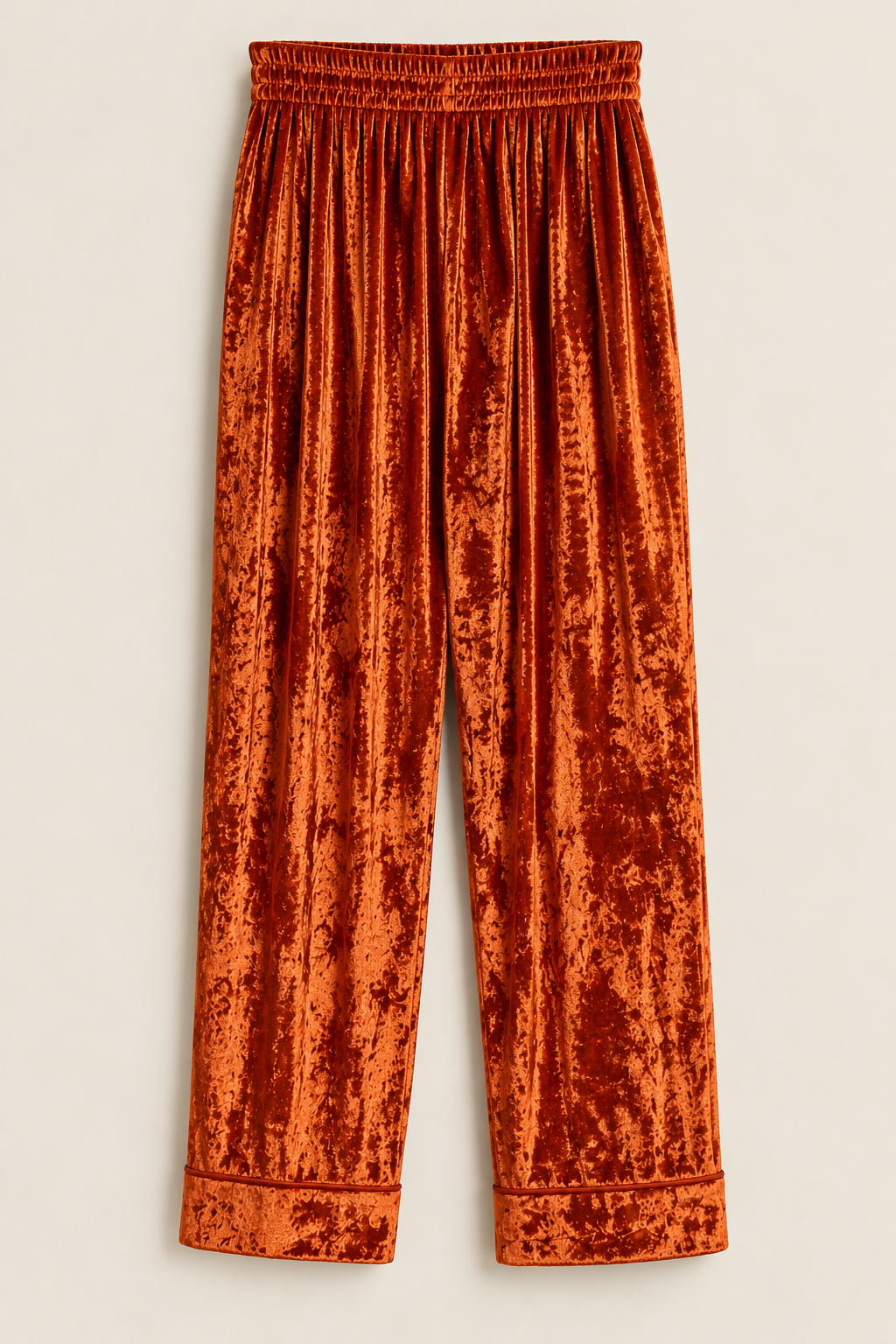PANTALÓN TERCIOPELO DE SEDA NARANJA