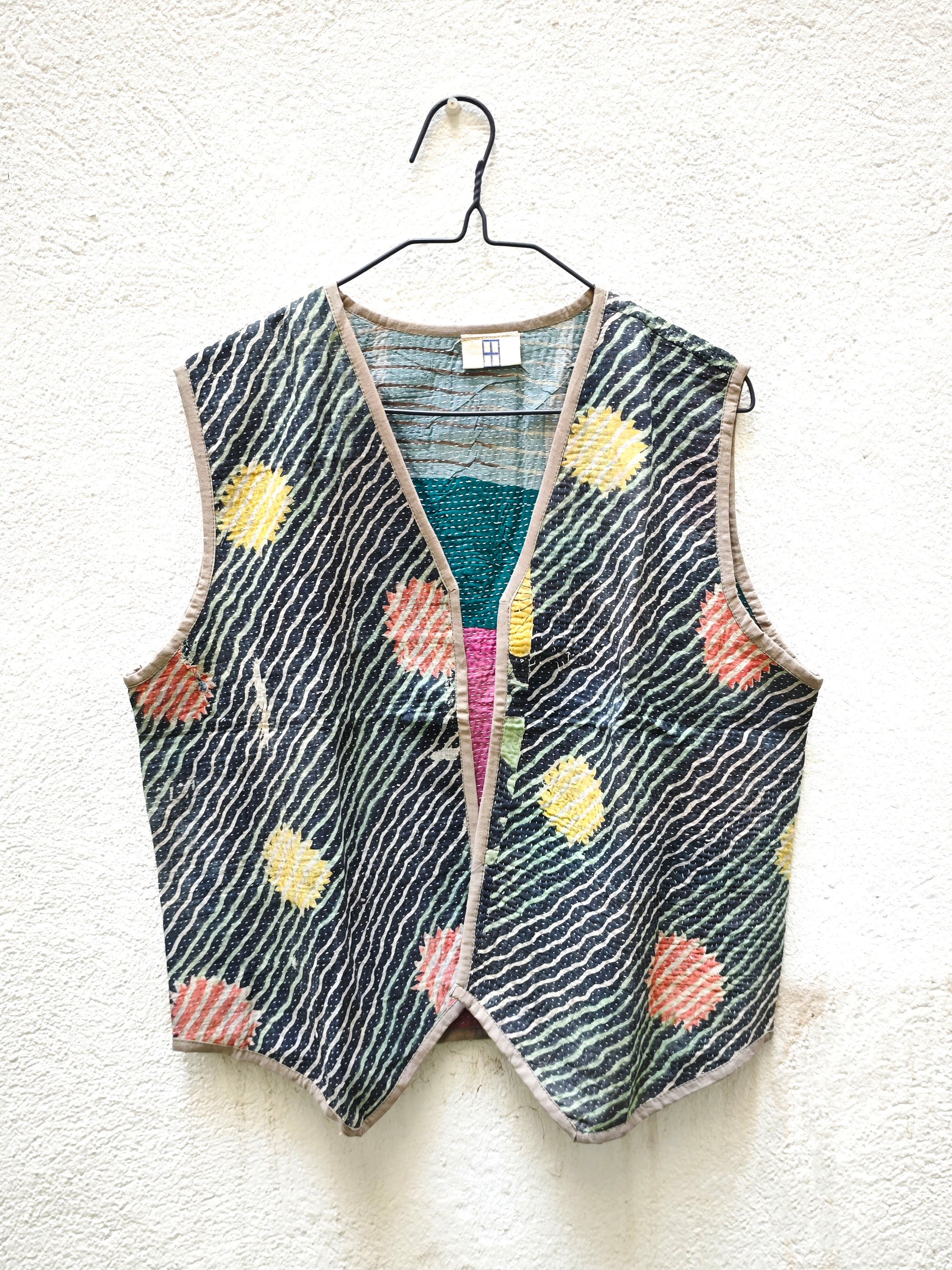 CHALECO PICOS VINTAGE KANTHA 1-2-3-4-5-6-7-8-9-10-11-12-13-14-15-16
