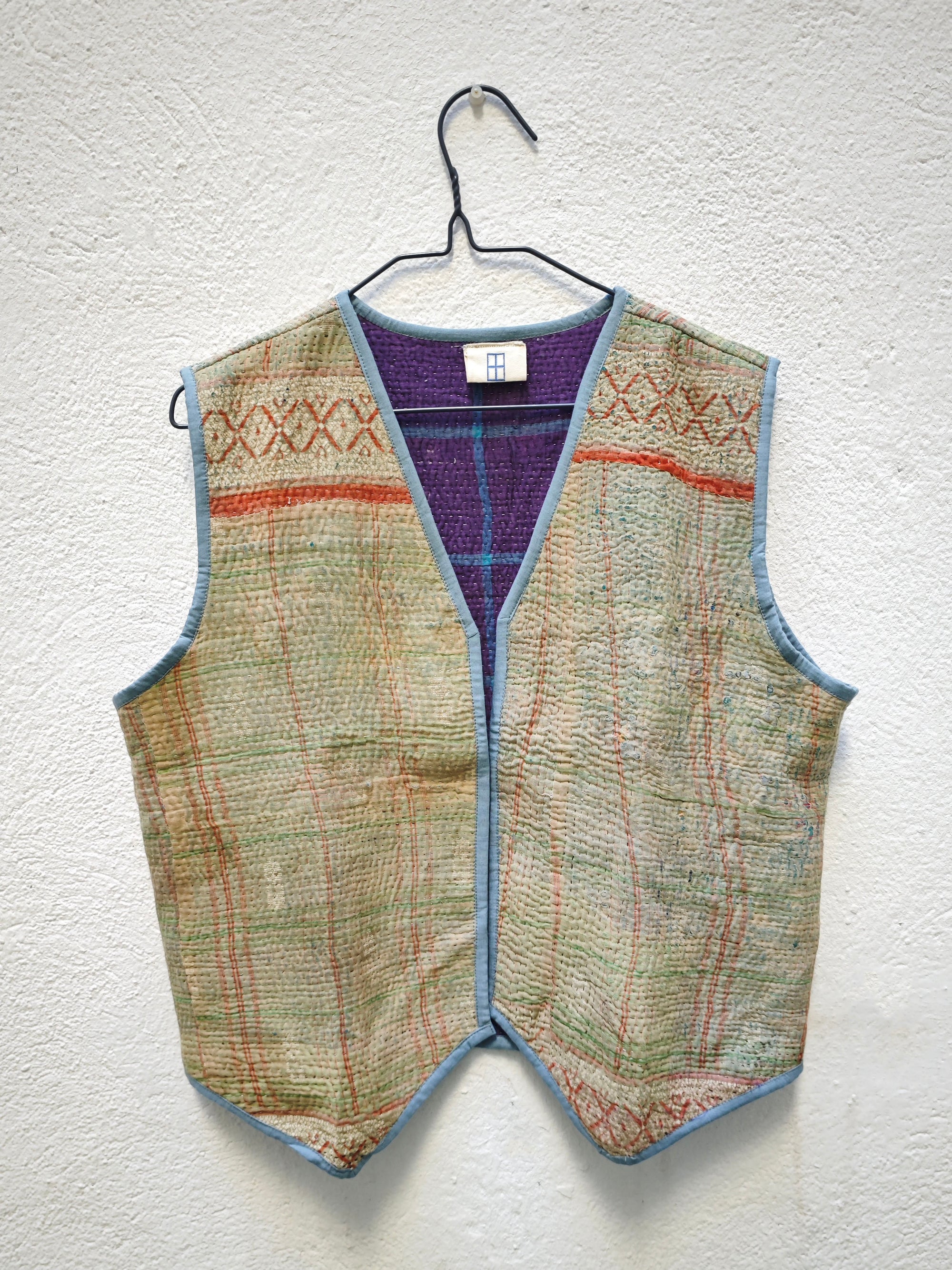 CHALECO PICOS VINTAGE KANTHA 1-2-3-4-5-6-7-8-9-10-11-12-13-14-15-16