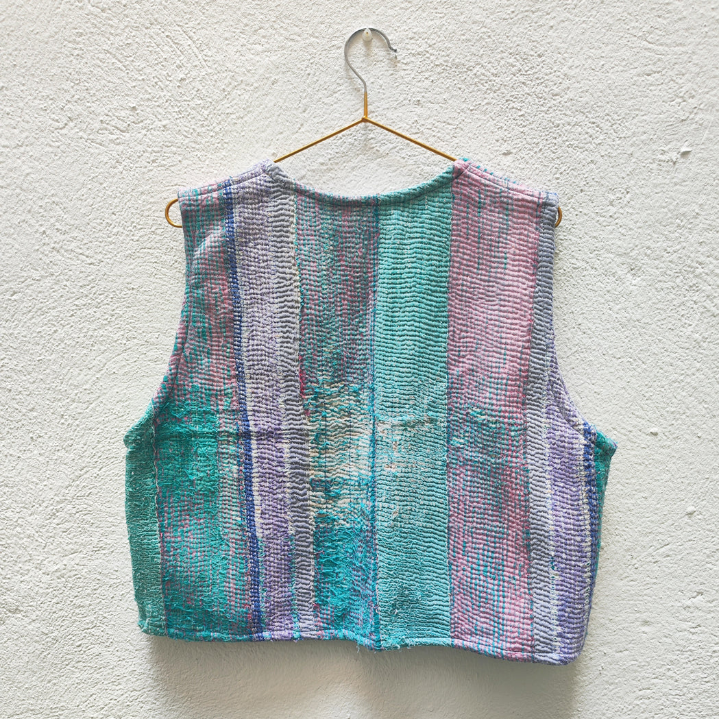 CHALECO CORTO VINTAGE KANTHA 1-2-3-4-5-6-7-8-9-10-11