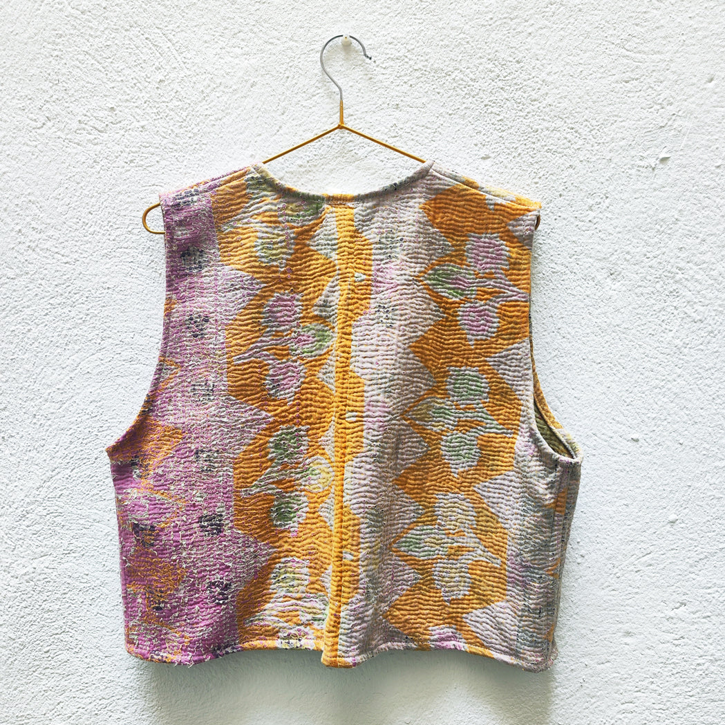 CHALECO CORTO VINTAGE KANTHA 1-2-3-4-5-6-7-8-9-10-11