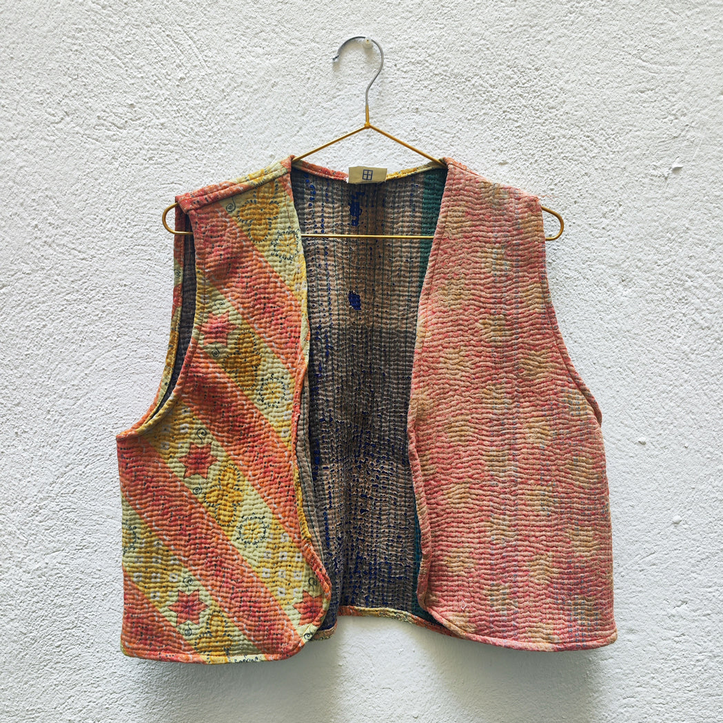 CHALECO CORTO VINTAGE KANTHA 1-2-3-4-5-6-7-8-9-10-11