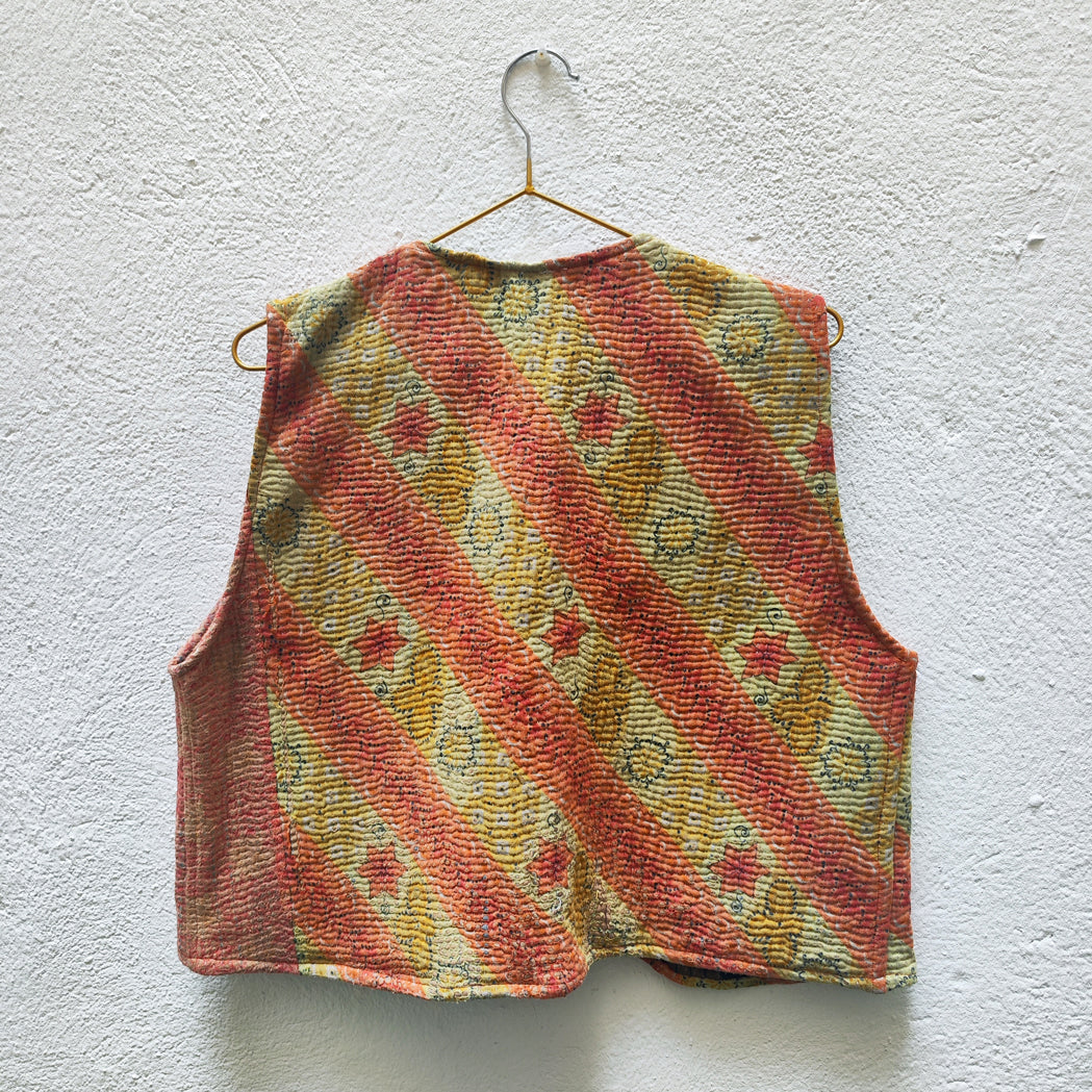 CHALECO CORTO VINTAGE KANTHA 1-2-3-4-5-6-7-8-9-10-11