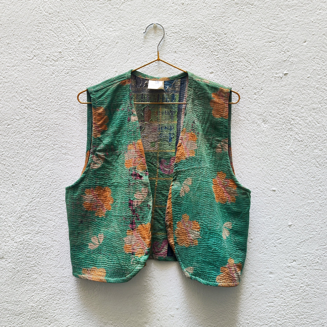 CHALECO CORTO VINTAGE KANTHA 1-2-3-4-5-6-7-8-9-10-11