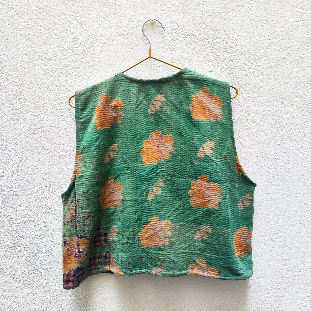 CHALECO CORTO VINTAGE KANTHA 1-2-3-4-5-6-7-8-9-10-11